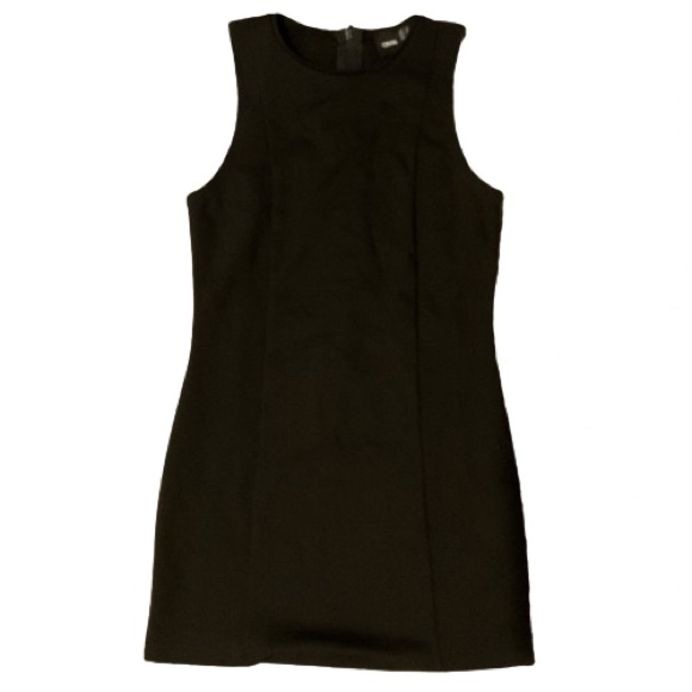 ASOS little black dress with vertical back cutouts